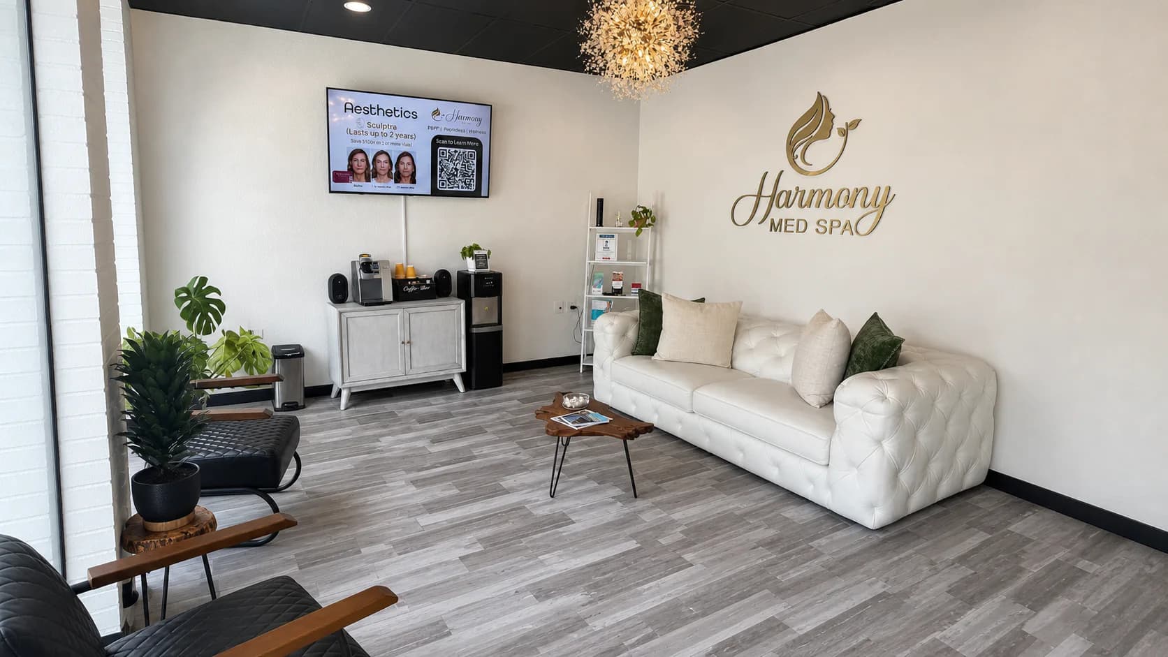Harmony MedSpa waiting room in Sarasota